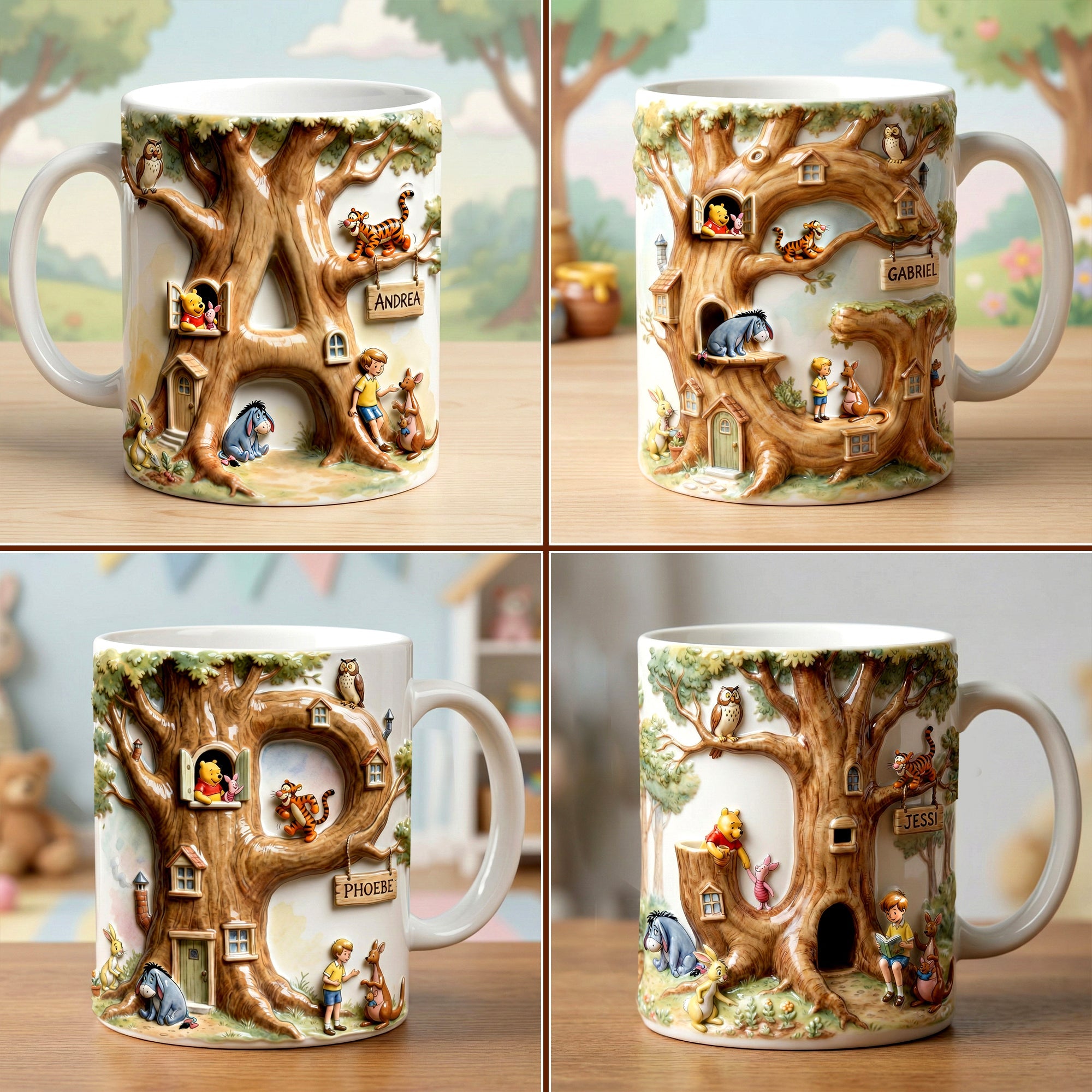 Bring Joy to Your Loved Ones with Our Cute Tree House Alphabet Initial Letter Coffee Mug - Personalized Gifts Coffee Mug PopCulturePrints
