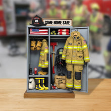 Load image into Gallery viewer, Come Home Safe - Firefighter Personal Locker Plaque | Custom Personalized Gifts for Firefighters Shaped Plaques PopCulturePrints

