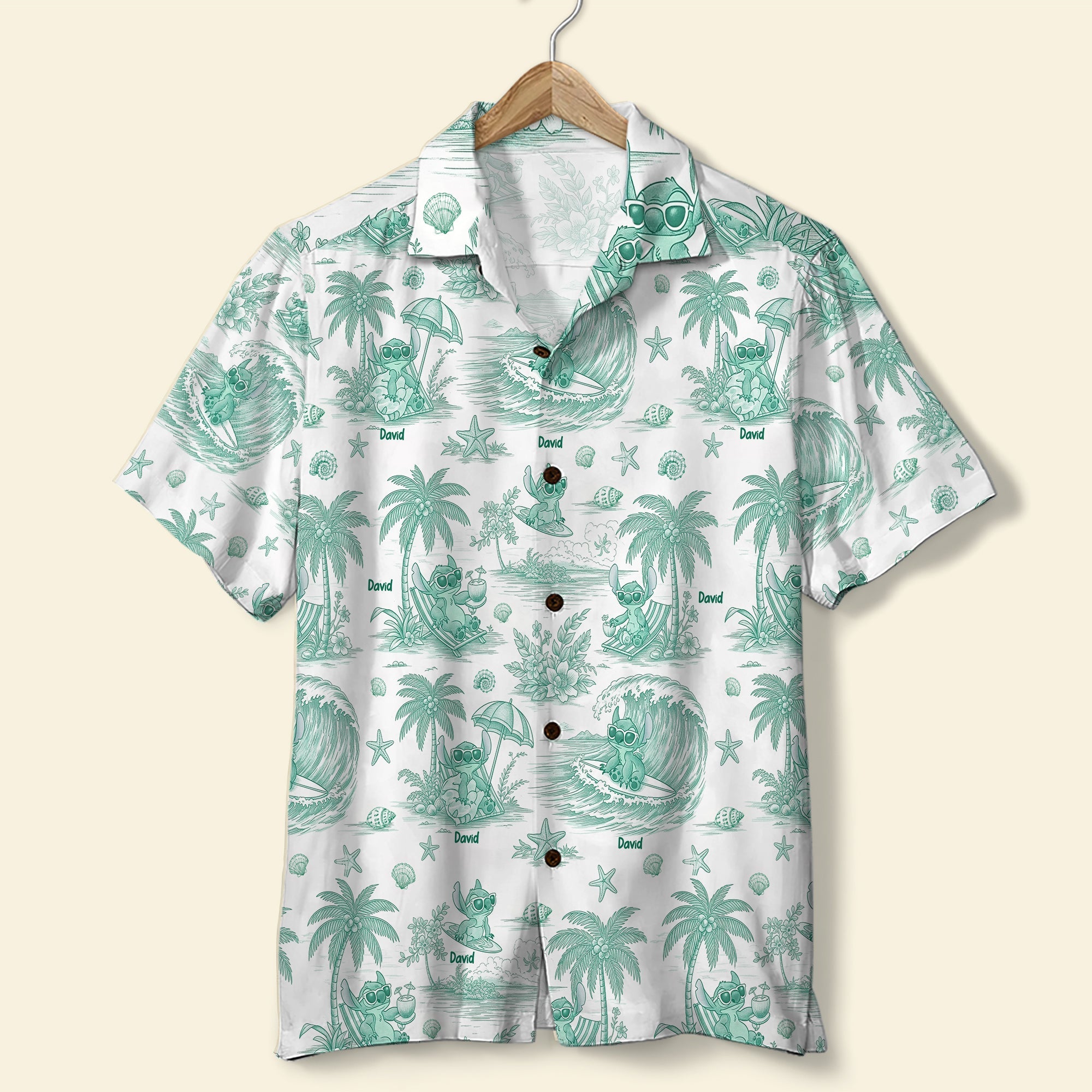 “Surf's Up, Alien Style!” - Cartoon Alien Personalized Hawaiian Shirt - Gift for Movie Fans and Beach Lovers Hawaiian Shirts PopCulturePrints