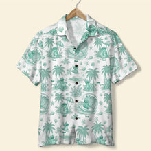 Load image into Gallery viewer, “Surf's Up, Alien Style!” - Cartoon Alien Personalized Hawaiian Shirt - Gift for Movie Fans and Beach Lovers Hawaiian Shirts PopCulturePrints
