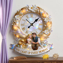 Load image into Gallery viewer, You Light Up Every Moment Hanging Wall Clock - Personalized Gifts For Couple 01pgta160726 Hanging Wall Clock PopCulturePrints
