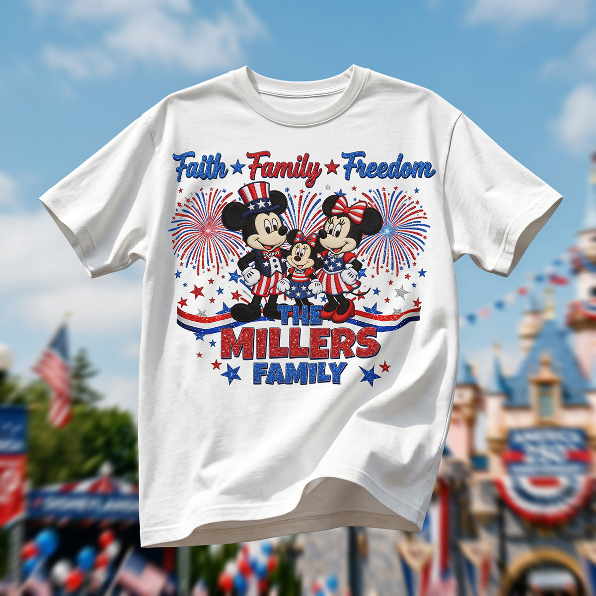 “Faith, Family, Freedom” – Personalized 4th of July Shirt for Families