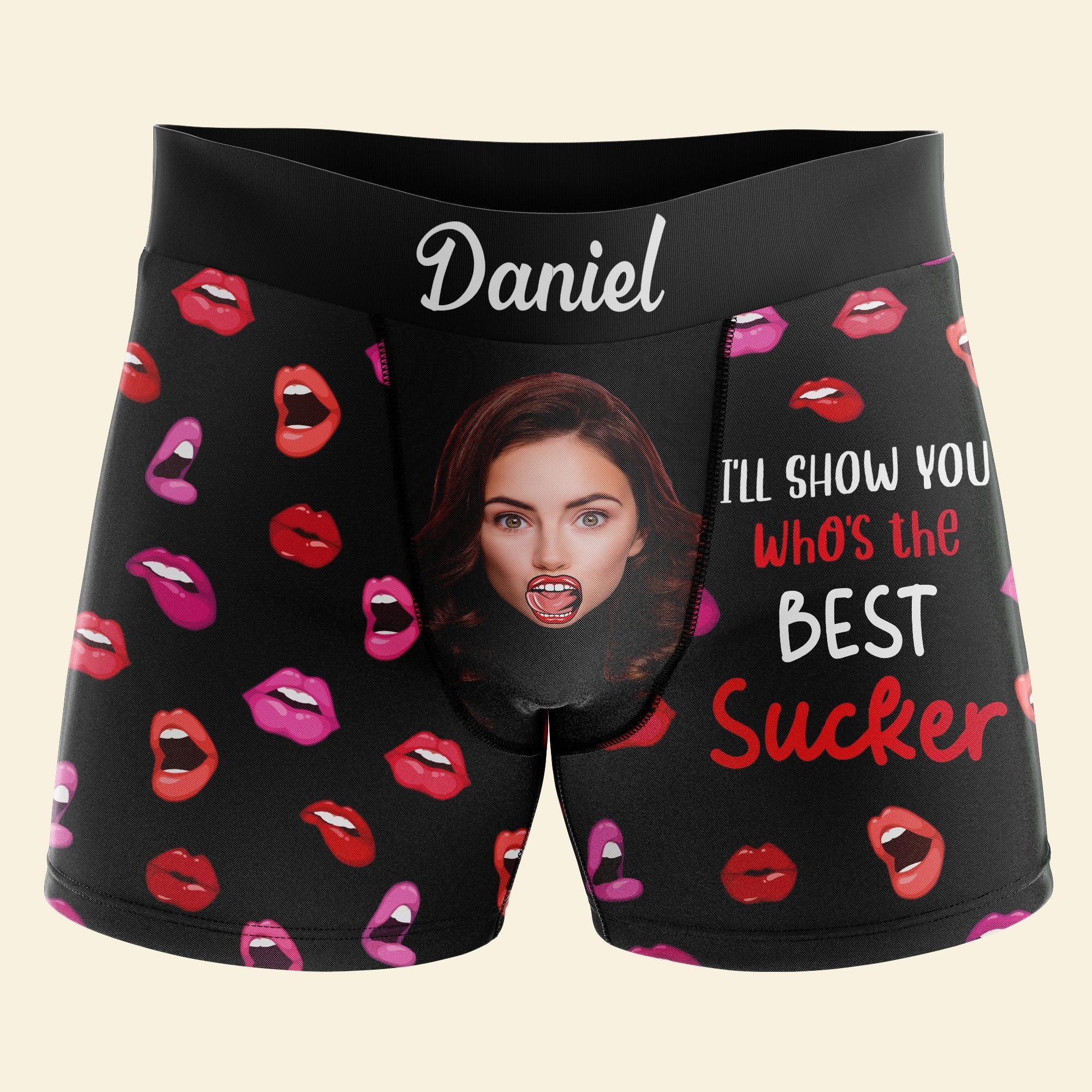 Personalized Lip Print Boxer Briefs for Couples Boxer Briefs PopCulturePrints
