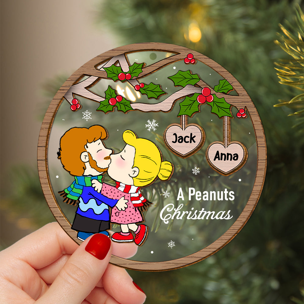 Personalized Peanuts Christmas Couple Ornament