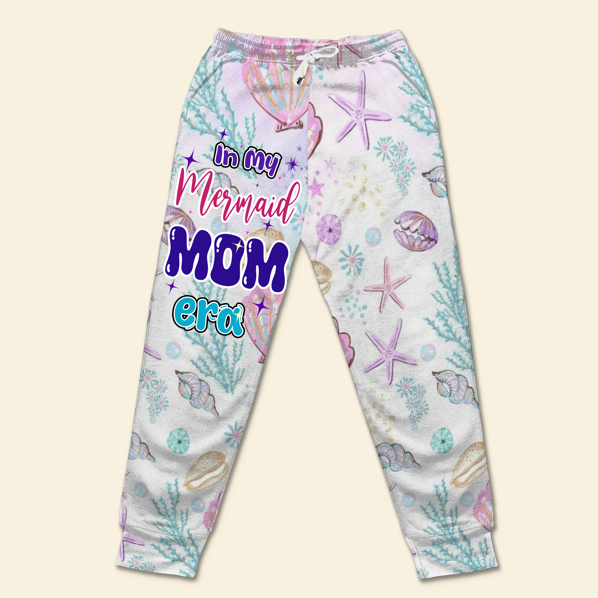 In My Mermaid MOM Era Sweatpants - Personalized Gifts for Moms Shorts and Pants PopCulturePrints