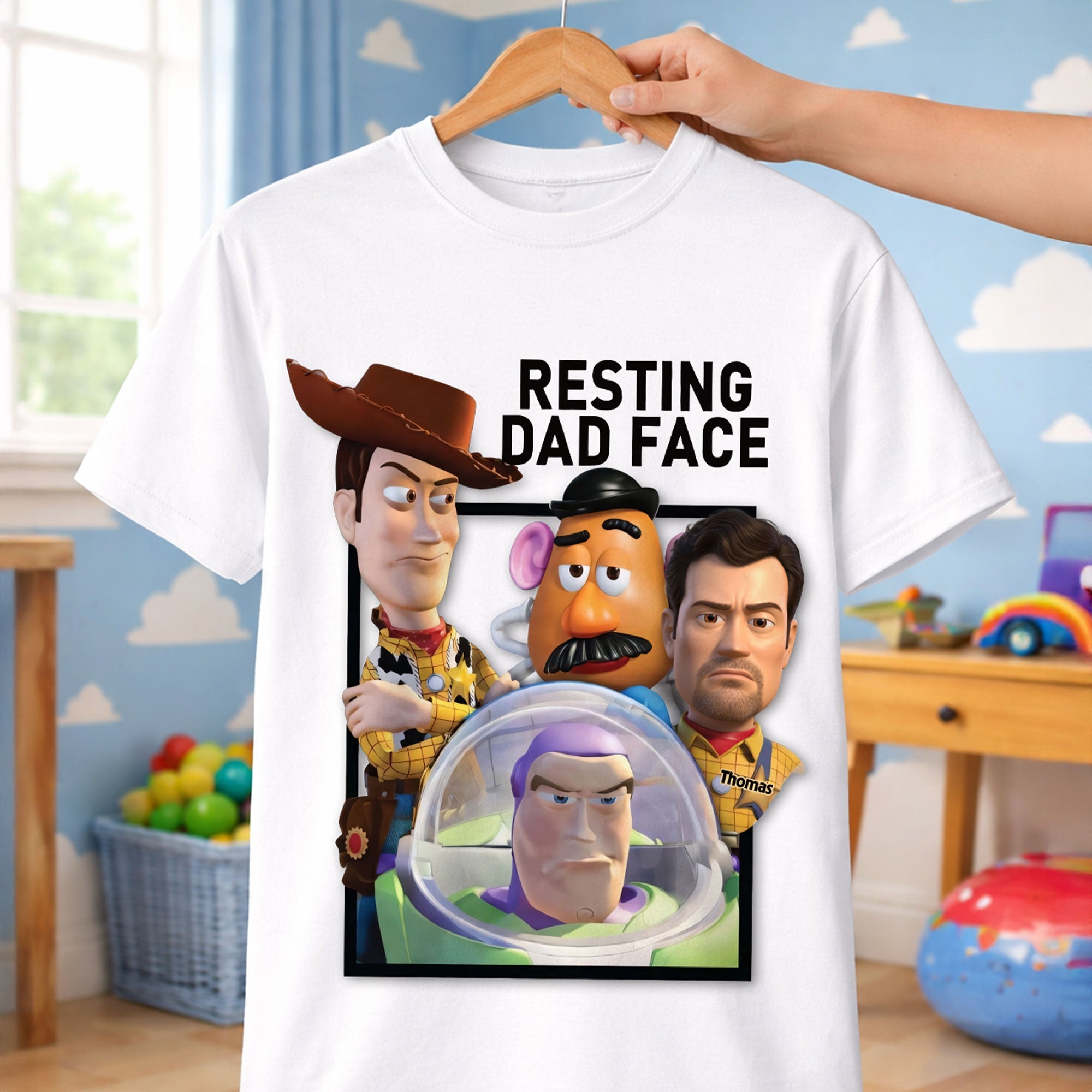 “Embrace the Funny Side of Fatherhood” - Fun Custom Photo Resting Dad Face Shirt - Personalized Gift for Dad, Grandpa, and Fathers Day Shirts PopCulturePrints