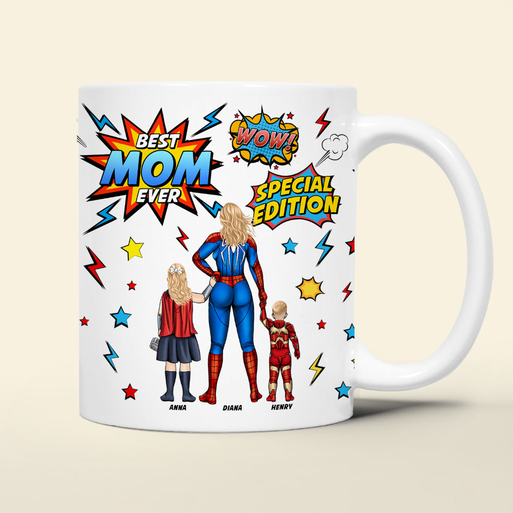 "Best Mom Ever!" - Personalized Super Mom Coffee Mug - Gift for Mom, Grandma, or Special Women Coffee Mug PopCulturePrints
