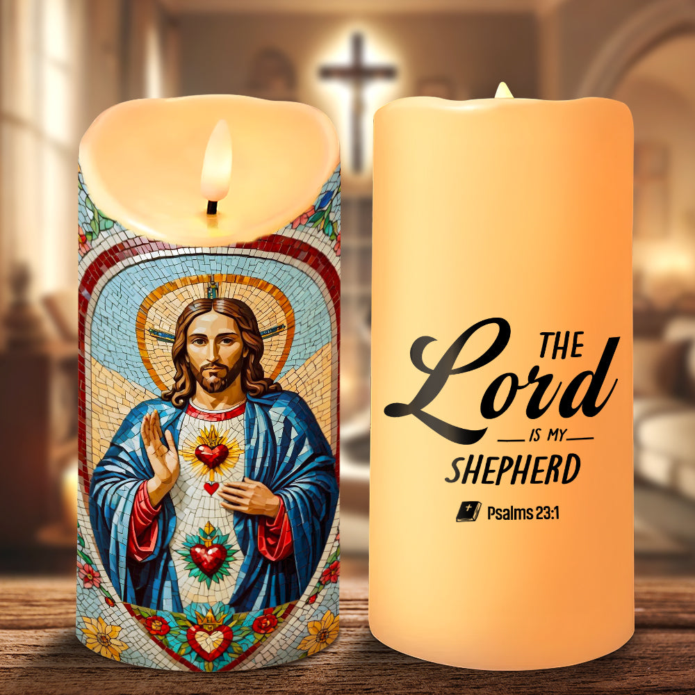 Illuminate Your Faith: Light Of The World LED Candle - Personalized Gift for God Lovers Led Candle PopCulturePrints