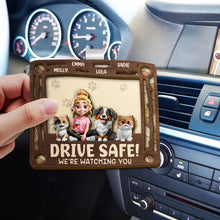 Load image into Gallery viewer, Drive Safe! We're Waiting At The Door - Personalized Car Visor Clip for Dog and Cat Lovers Car Visor Clip PopCulturePrints

