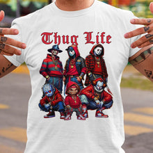 Load image into Gallery viewer, Thug Life Horror Movie Characters Halloween T-Shirt
