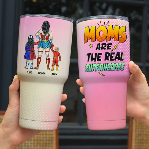 Personalized Superhero Mom Tumbler - Gift for Family Tumbler Cup PopCulturePrints