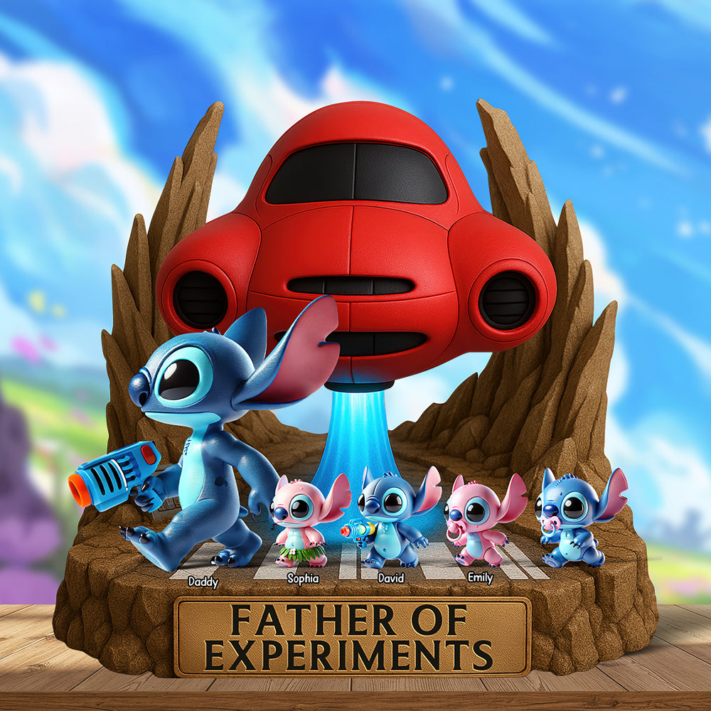 Don't Touch Our Dad, You'll Get Bitten - Personalized Blue Monster Acrylic Plaque for Dads Shaped Plaques PopCulturePrints