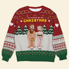 Load image into Gallery viewer, Personalized Funny Cartoon Couple Christmas Sweater Ugly Christmas Sweater PopCulturePrints
