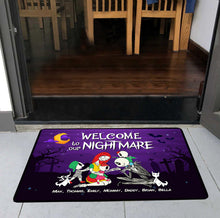 Load image into Gallery viewer, Personalized Horror Themed Family Doormat - Welcome to Our Nightmare Doormat PopCulturePrints
