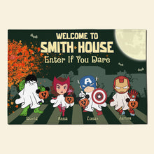 Load image into Gallery viewer, Personalized Family Halloween Doormat - Enter If You Dare
