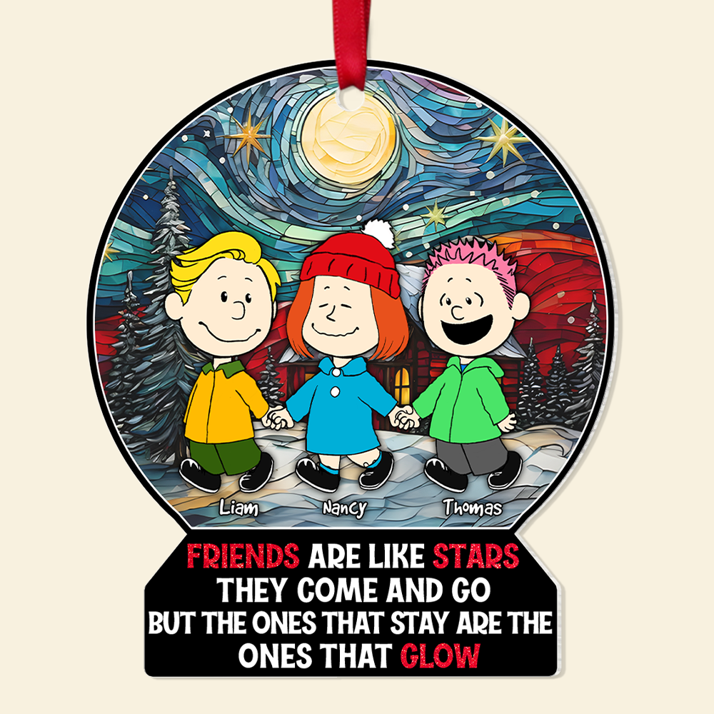 Personalized Christmas Ornament for Friends - Starry Night Design Ornament PopCulturePrints