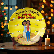 Load image into Gallery viewer, &quot;Forever Linked Together&quot; - Personalized Ceramic Round Plate for Mom and Daughter - Unique Gift for Mother&#39;s Day Ceramic Round Plate PopCulturePrints
