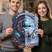 Load image into Gallery viewer, “Between Two Worlds, Love Keeps Time” - Personalized Love Keep Time Acrylic Hanging Wall Clock - Unique Gift for Couples
