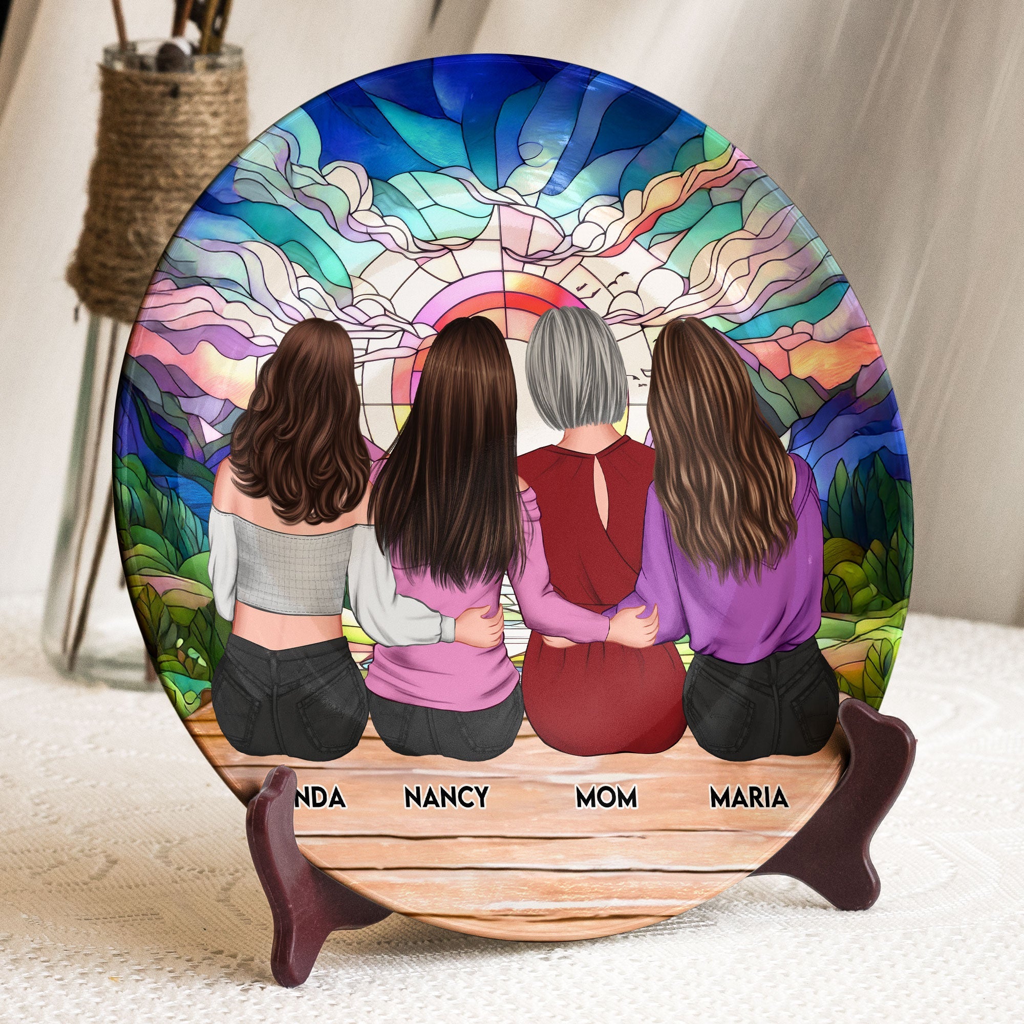 Together Forever - Personalized Ceramic Plate for Mom & Daughters Ceramic Plate PopCulturePrints