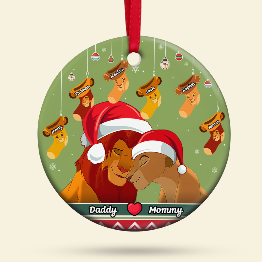 Customized Family Christmas Ornament - Lion King Theme Ornament PopCulturePrints