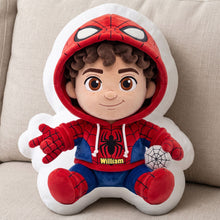 Load image into Gallery viewer, "Unleash the Hero Within!" - Warrior Shaped Pillow - Personalized Custom Photo Gift for Kids, Friends, and Superhero Lovers

