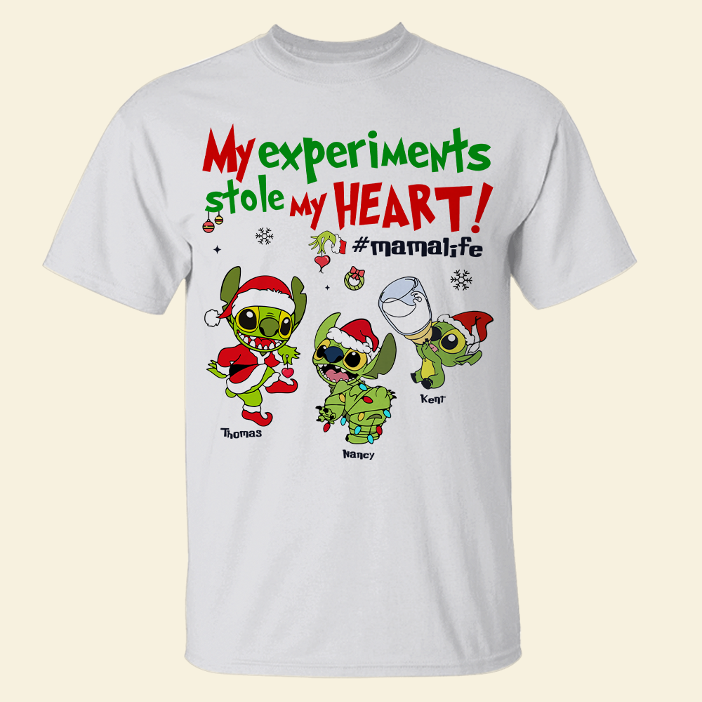 Customizable "My Experiments Stole My Heart" Mom Shirt