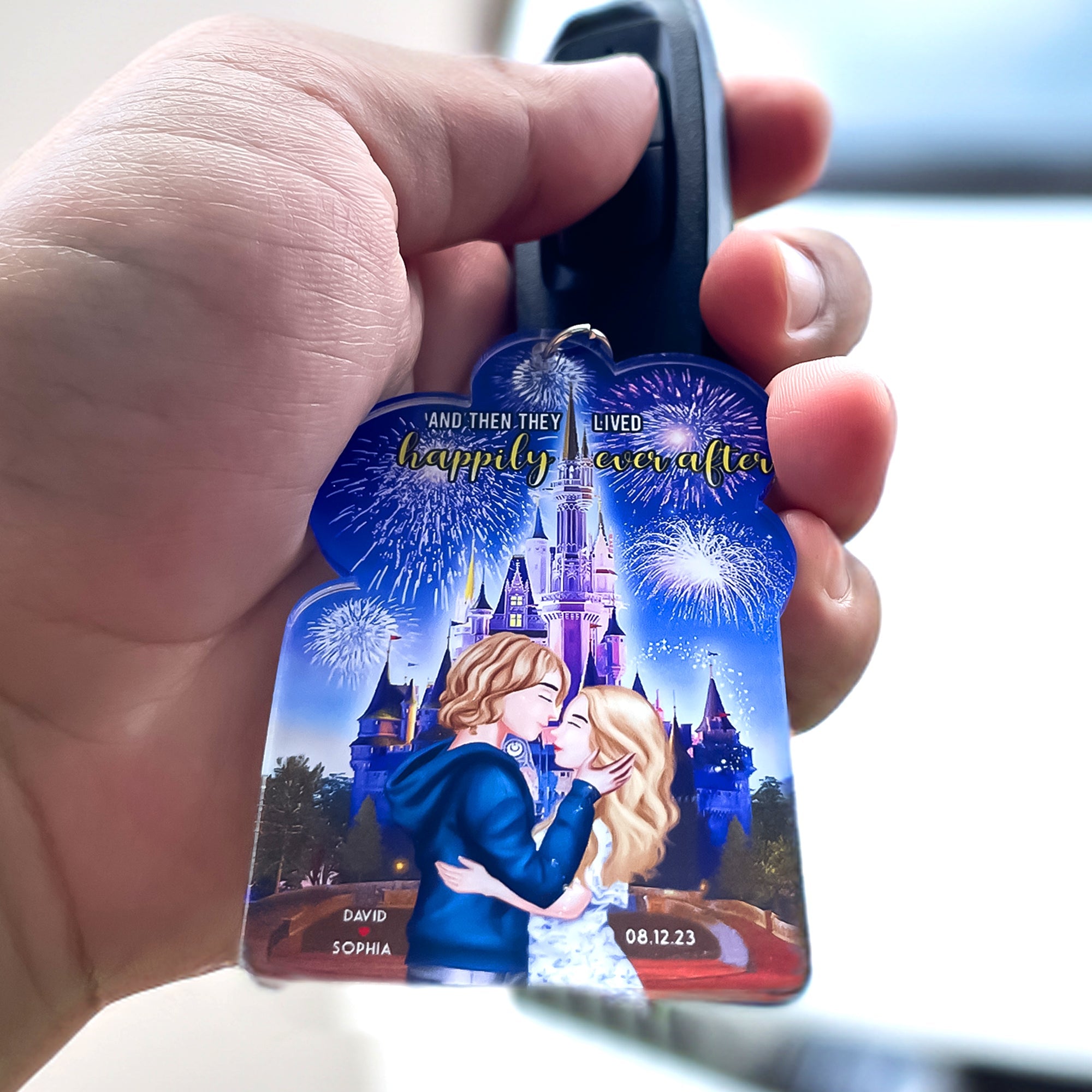 Personalized Happily Ever After Keychain for Couples Keychains PopCulturePrints
