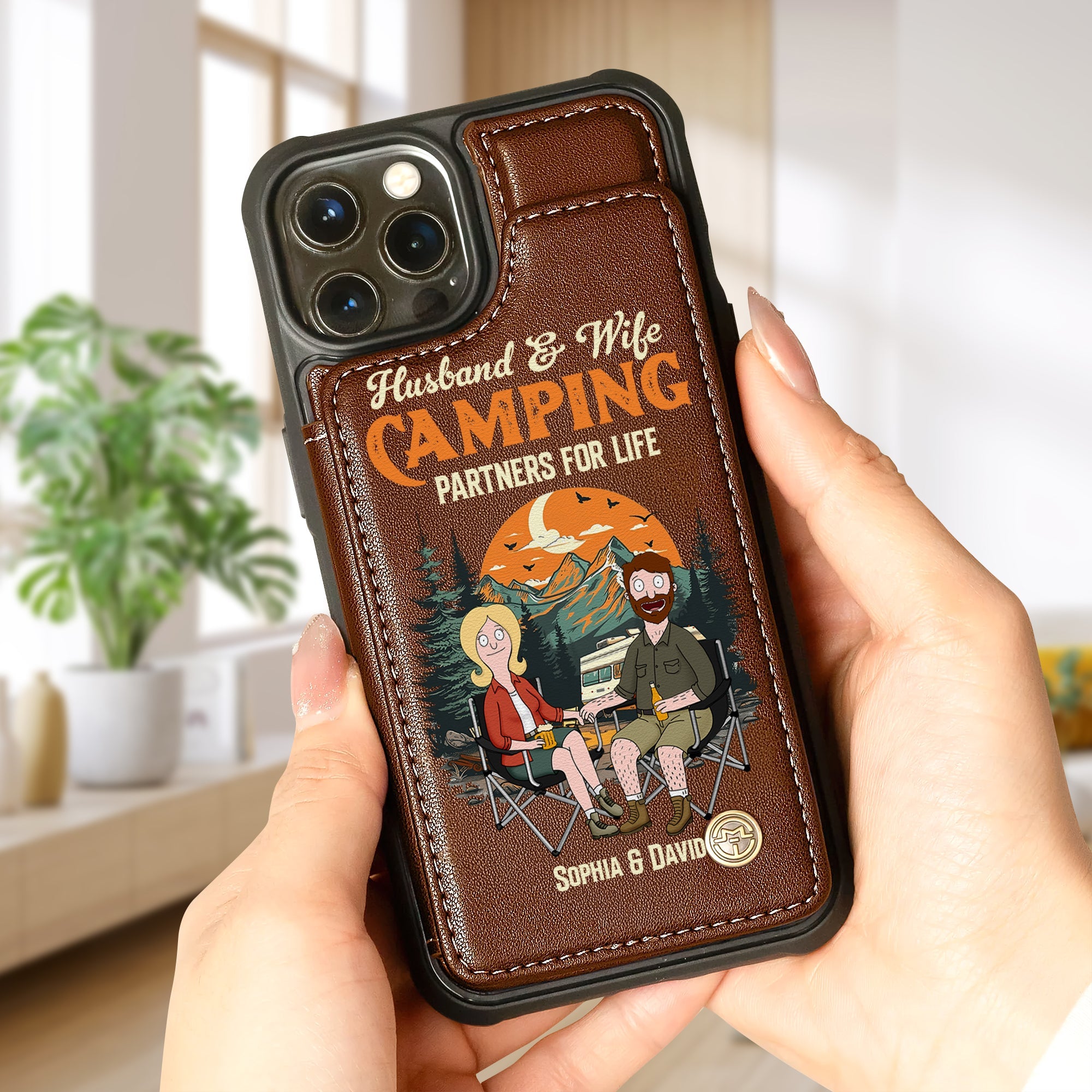 Partners for Life: Personalized Leather Flip Wallet Phone Case for Couples Phone Case PopCulturePrints