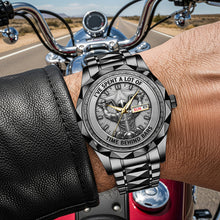 Load image into Gallery viewer, I've Spent a Lot of Time Behind Bars - Personalized Men's Stainless Steel Watch for Motorcycle Enthusiasts Men's Watch PopCulturePrints
