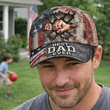 Load image into Gallery viewer, "Best Dad Ever" - Strongest Bonding With Dad Cap - Personalized Gift for Dad, Grandpa, and Father Figures Caps PopCulturePrints
