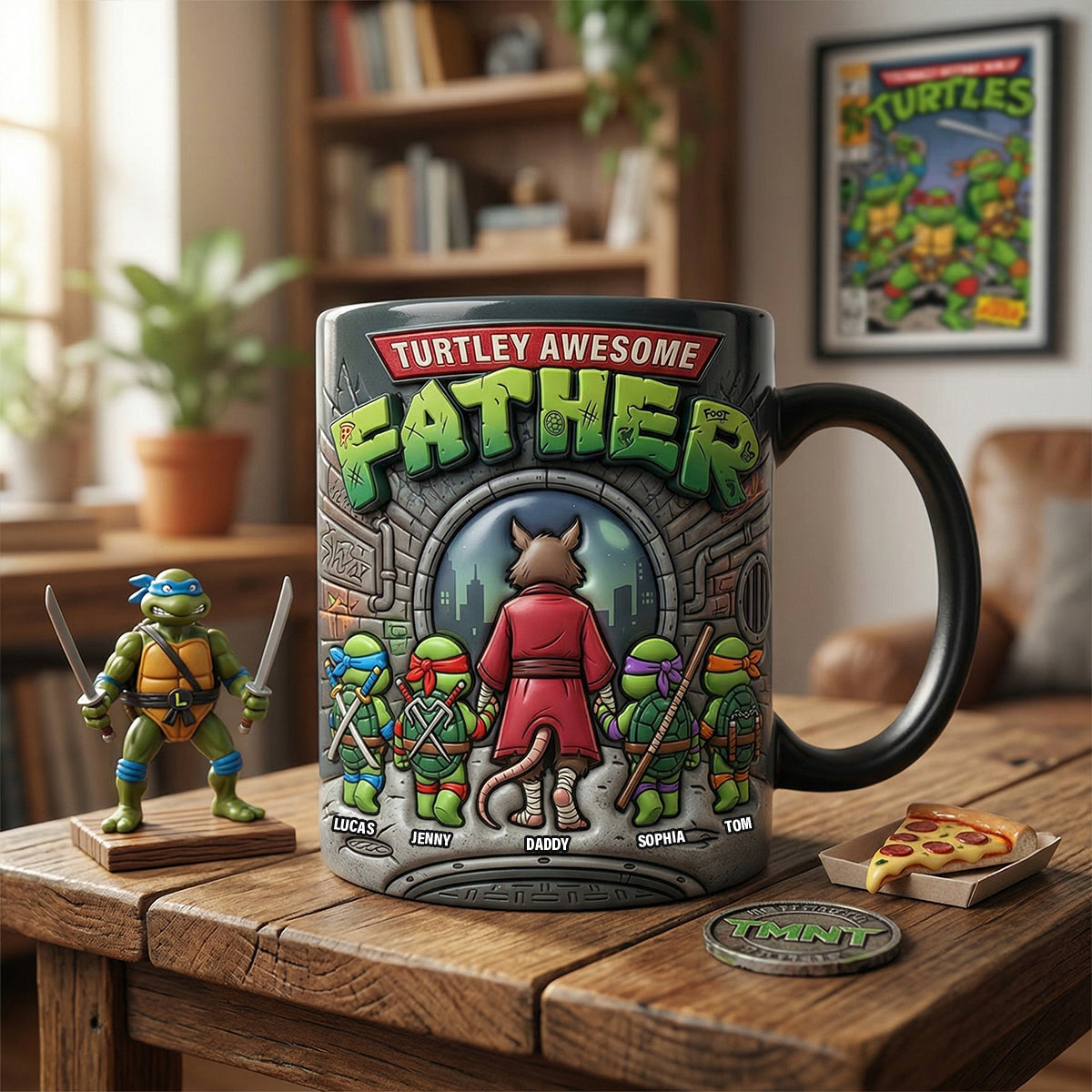 Just Turtley Awesome - Personalized Magic Ceramic Coffee Mug for Dads Coffee Mug PopCulturePrints