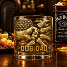 Load image into Gallery viewer, “Cheers to the Best Dog Dads!” - Personalized Drinking Glass, Custom Gift for Dads, Grandpas, and Dog Lovers Glass PopCulturePrints
