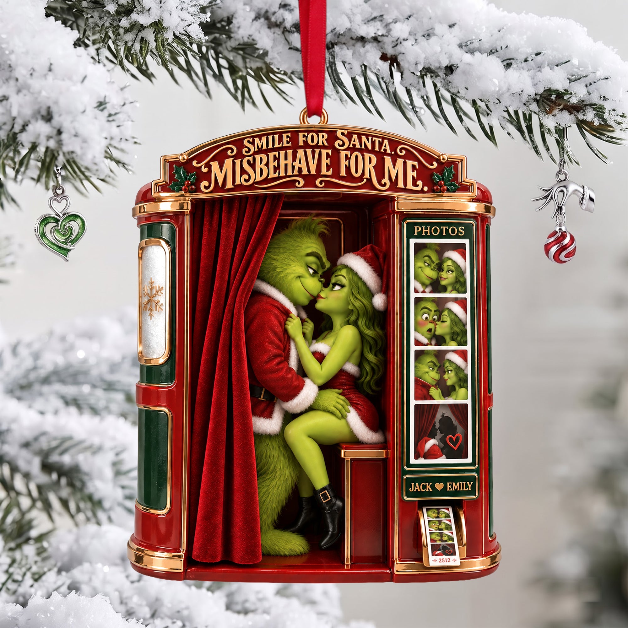 Smile for Santa, Misbehave for Me - Personalized Cheeky Couple Acrylic Ornament Gift Ornament PopCulturePrints
