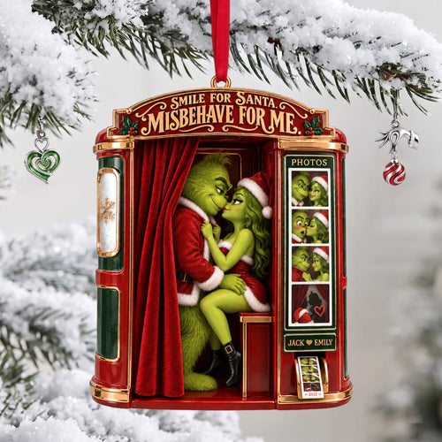Smile for Santa, Misbehave for Me - Personalized Cheeky Couple Acrylic Ornament Gift Ornament PopCulturePrints