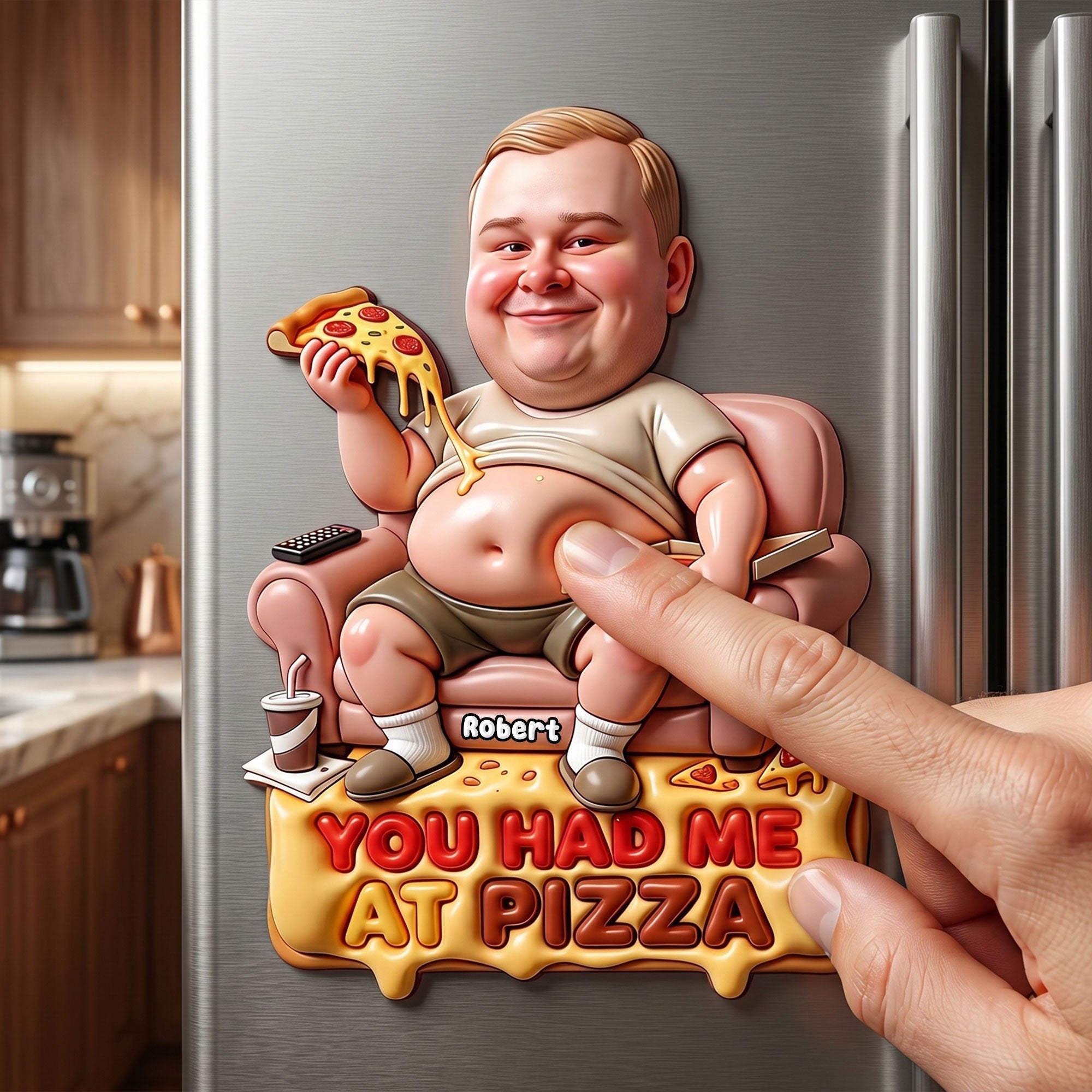 You Had Me At Pizza - Funny Custom Face Acrylic Fridge Magnet