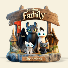 Load image into Gallery viewer, “Celebrate Your Unique Family” - Dragon Family Acrylic Plaque - Personalized Gifts for Families Shaped Plaques PopCulturePrints
