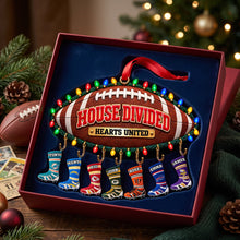 Load image into Gallery viewer, Celebrate Love Across Rivalries - House Divided Christmas Ornament, Personalized Gift for Sports Lovers
