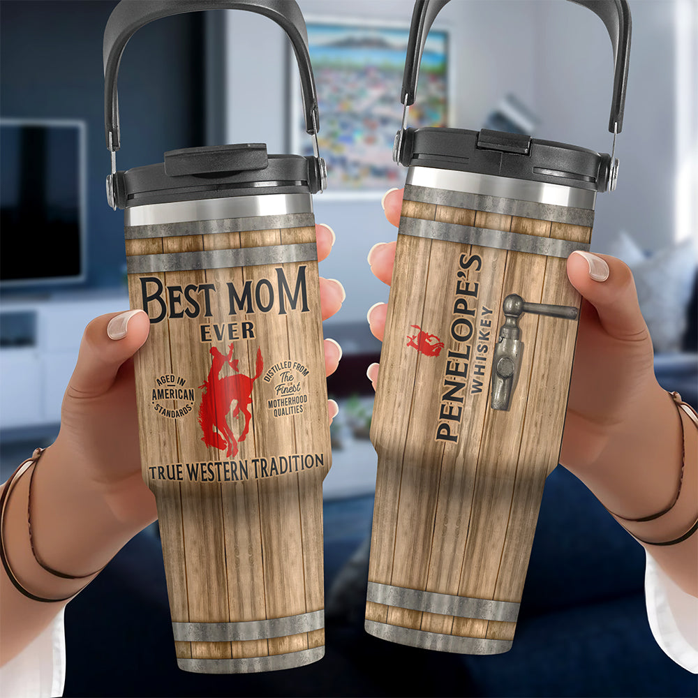 Best Mom Ever - Personalized Whiskey Barrel Tumbler for Mom, Grandma, and Loved Ones Tumbler Cup PopCulturePrints