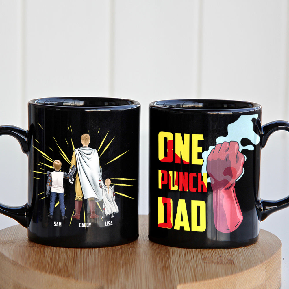 Custom One Punch Dad Coffee Mug - Personalized Gift for Super Dads Coffee Mug PopCulturePrints