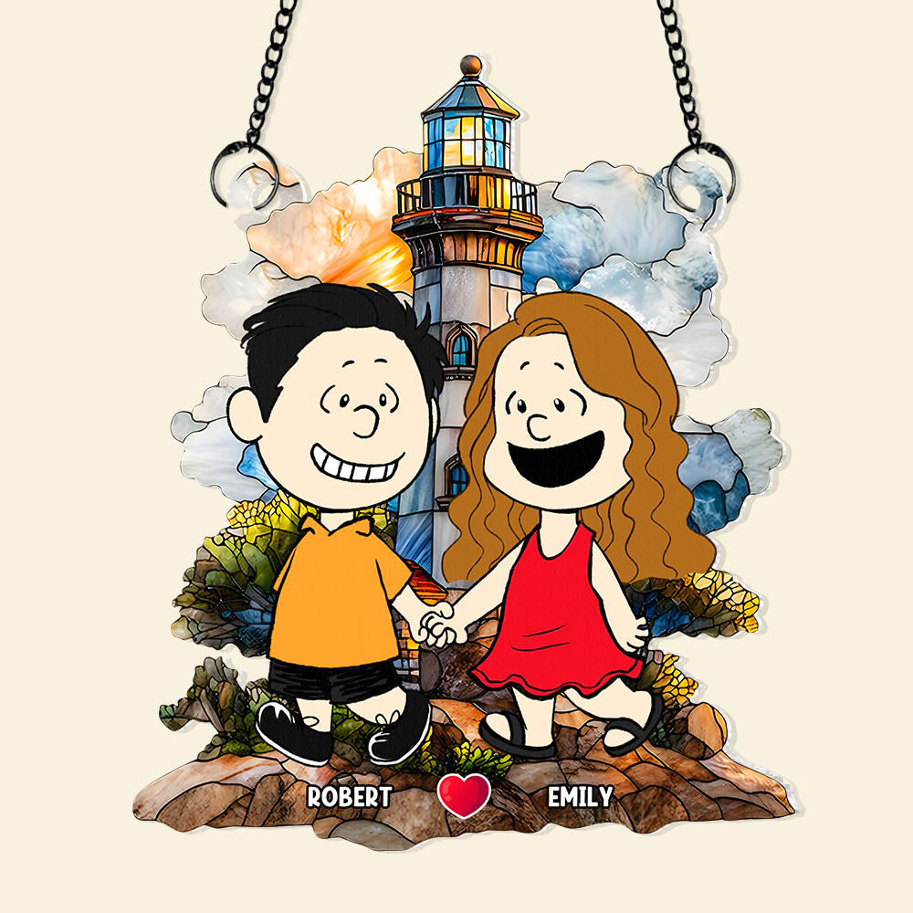 Personalized Couple Suncatcher Ornament - Unique Valentine’s Day Gifts for Pop Culture Lovers Ornament PopCulturePrints