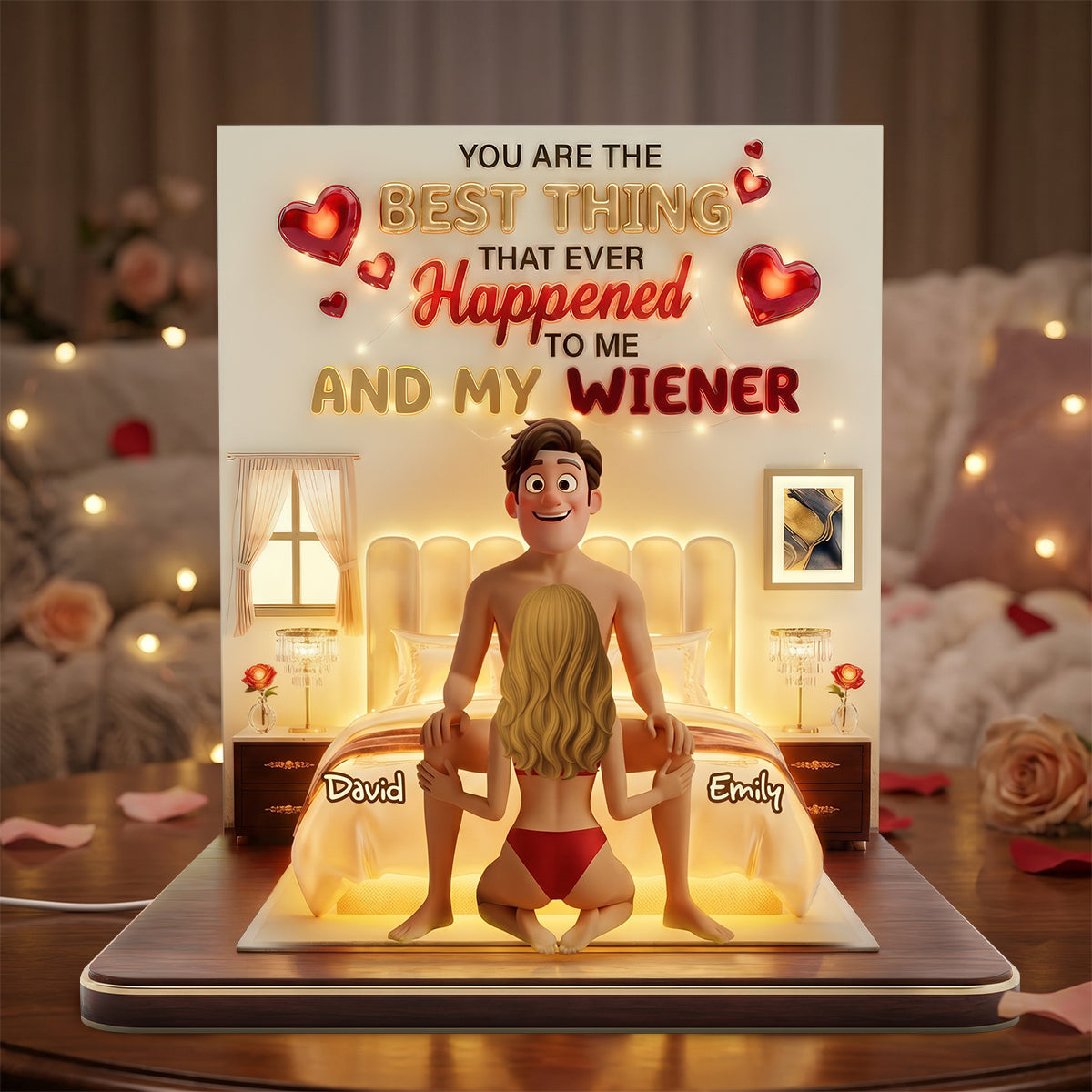 "You Are the Best Thing That Ever Happened to Me" - Naughty Couple Acrylic Light Box, Personalized Gift for Couples