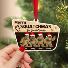 Load image into Gallery viewer, Personalized Merry Squatchmas Christmas Ornament for Family
