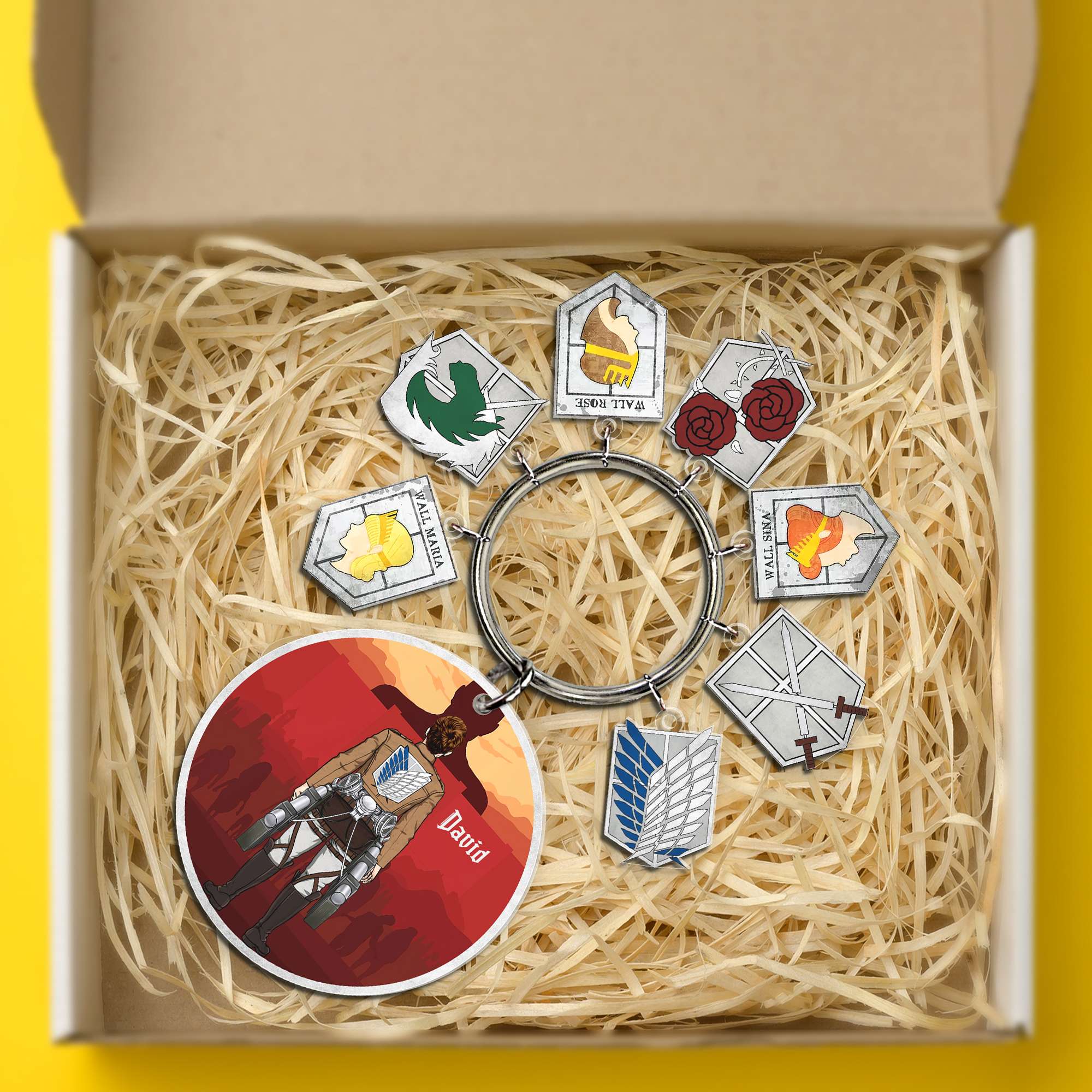 Custom Anime Keychain for Fans - Attack Defense Design Keychains PopCulturePrints