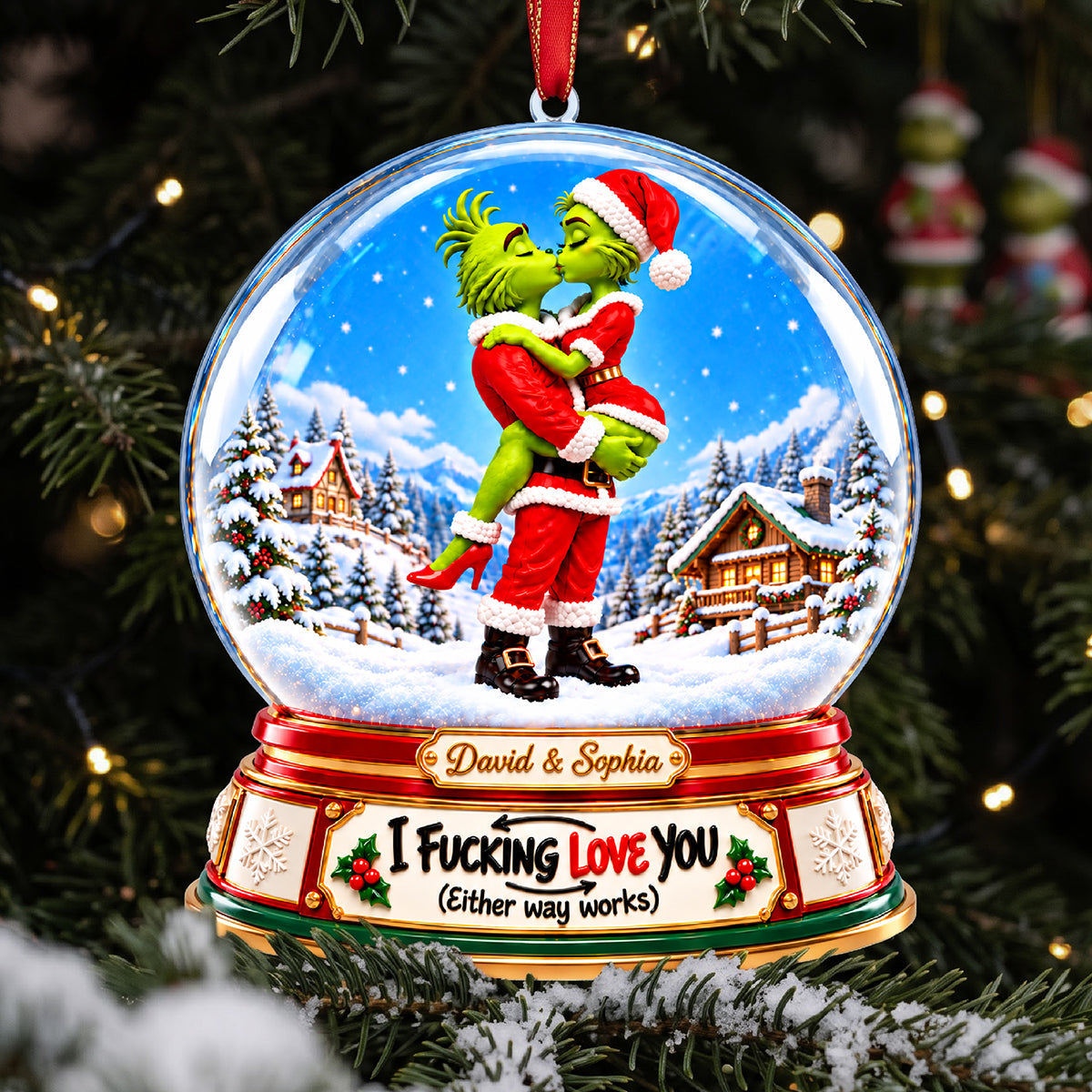 I Fucking Love You - Personalized Furry Naughty Couple Ornament for Christmas