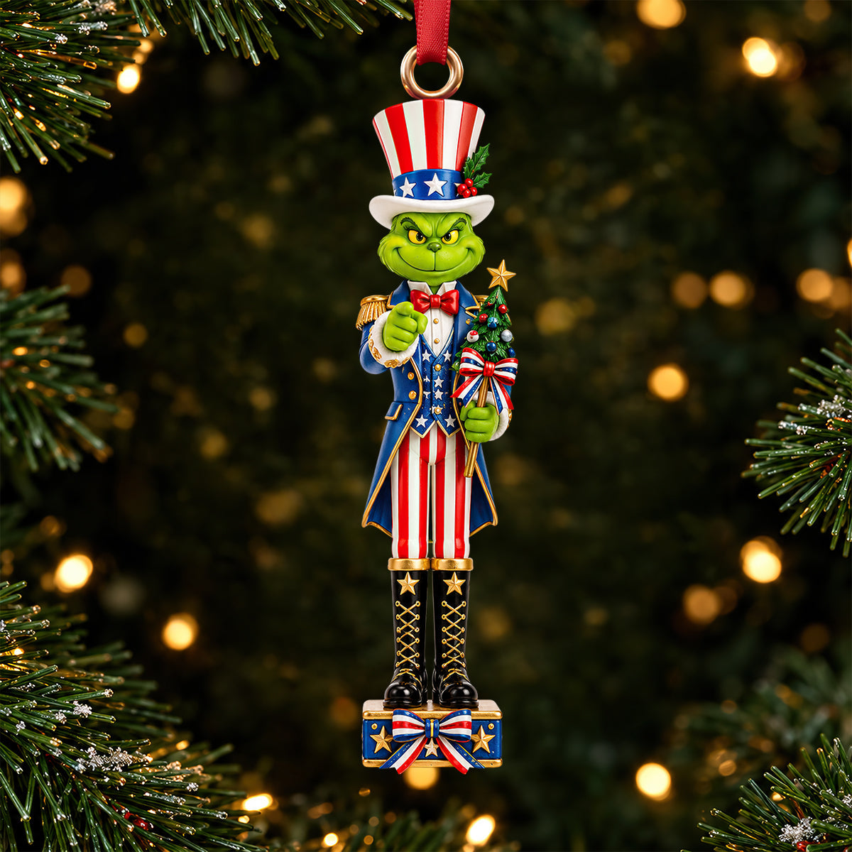 “Spread Christmas Cheer with Personalized Whimsical Grinch Ornaments” - Acrylic Ornament for Everyone