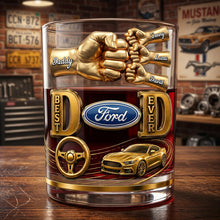 Load image into Gallery viewer, "Best Dad Ever" - Personalized Muscle Car Dad Round Glass - Unique Gift for Dads and Grandpas Glass PopCulturePrints
