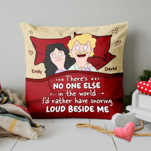 Personalized Couple Pillow - Snoring Loud Beside Me Pillow PopCulturePrints
