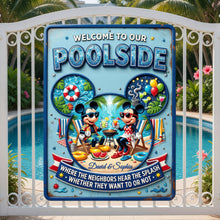 Load image into Gallery viewer, Welcome to Our Poolside - Personalized Metal Sign for Couples Metal Signs PopCulturePrints
