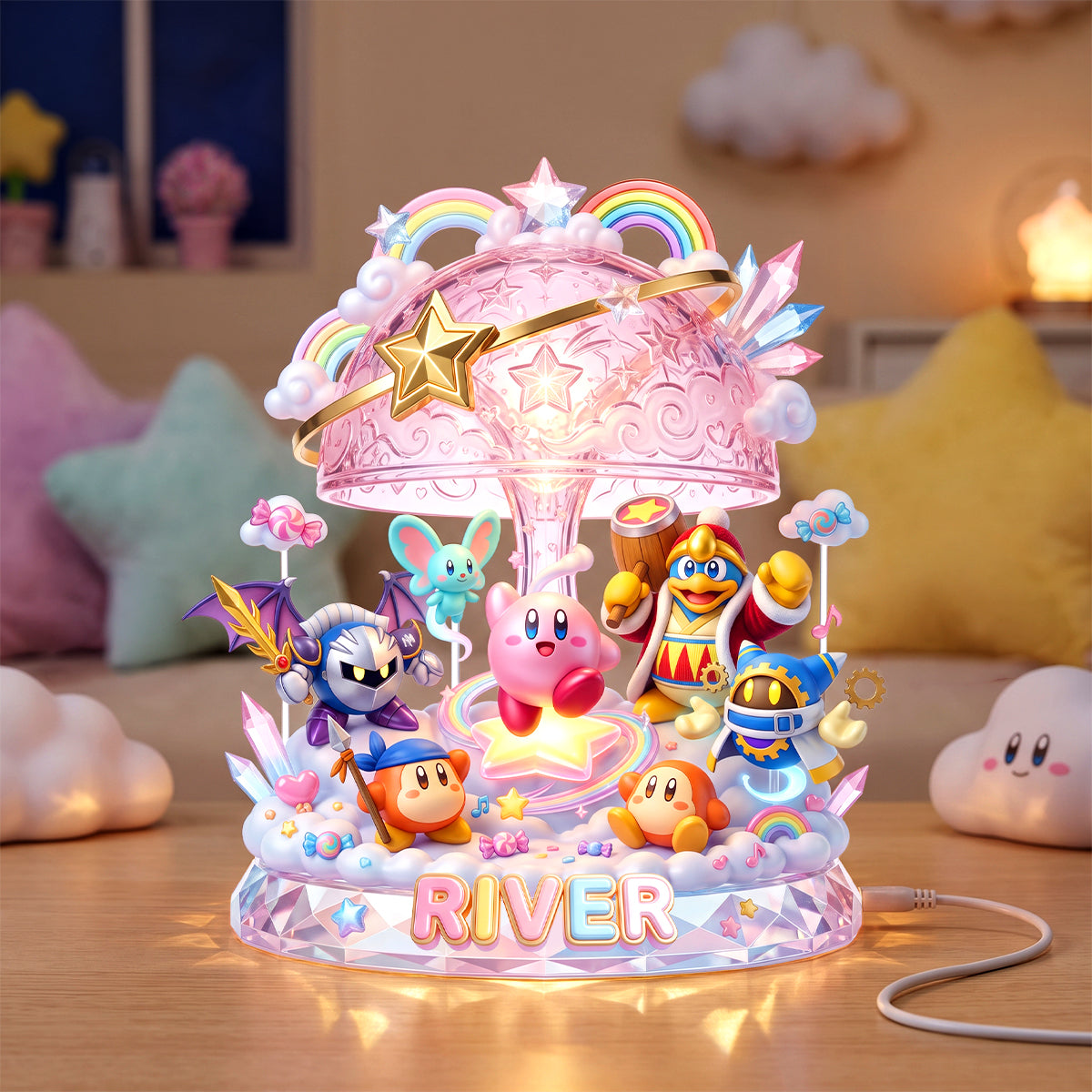 Pink Puff Acrylic Light Box - Personalized Gift For Gamers 05nadh170726 Light Box PopCulturePrints