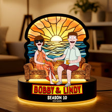 Load image into Gallery viewer, Love Illuminated: Beach Couple Light Box - Personalized Gift for Couples Light Box PopCulturePrints
